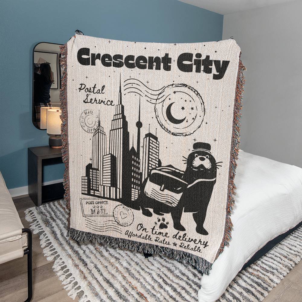 Crescent City Postal Service Blanket, Gift for Book Lovers, Bookish Blanket, Birthday Gift for Bookworm Best Friend Book Club Gifts