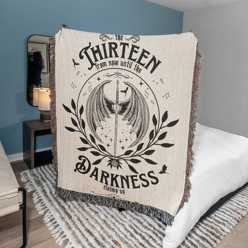 The Thirteen Throne Of Glass Woven Blanket, Bookish Home Decor, Housewarming Gift for Book Lovers, Velaris Tapestry Blanket
