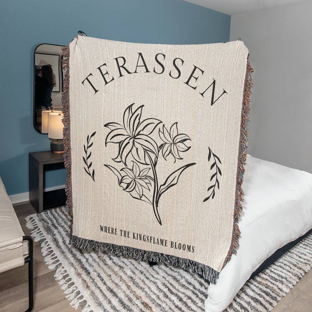 Terrasen Woven Blanket, Fantasy Reader Home  Decor, Housewarming Gift for Book Lovers, Bookish Tapestry Blanket, Velaris Gift Ideas