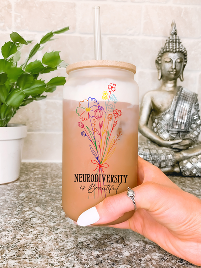 Autism Mug, Neurodiversity is Beautiful Flower Tumbler, Gift for Autism Mom, Autism Awareness, Adhd Gift, Asd Gift, Autism Teacher Gift