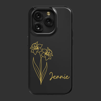 Personalized Birth Flower MagSafe iPhone 15 Pro Max Case, Custom Birth Month Floral Phone Case with Name, Customized Floral Phone Cases Gift for Her