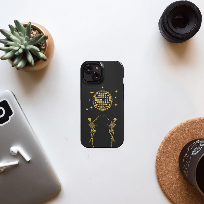 Dancing Skeleton MagSafe iPhone 15 Case, Disco Ball Art Trendy Phone Cases, Birthday Gift for Bestie, Dark Acadamia, Spooky Gifts for Her