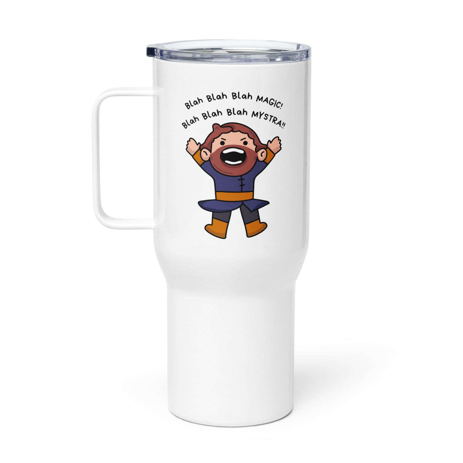 Baldur's Gate Inspired Travel Mug with handle, BG3 Coffee Cup, Gaming Gift for Daughter, Gamer Gift for Her, Cute Cartoon Tumbler, Gift for Girlfriend