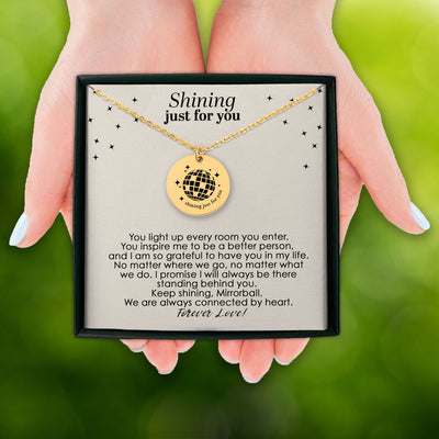 Personalized Shining Just For You Mirrorbal Necklace, Folklore Inspirational Necklace, BFF, Sister, Niece necklace