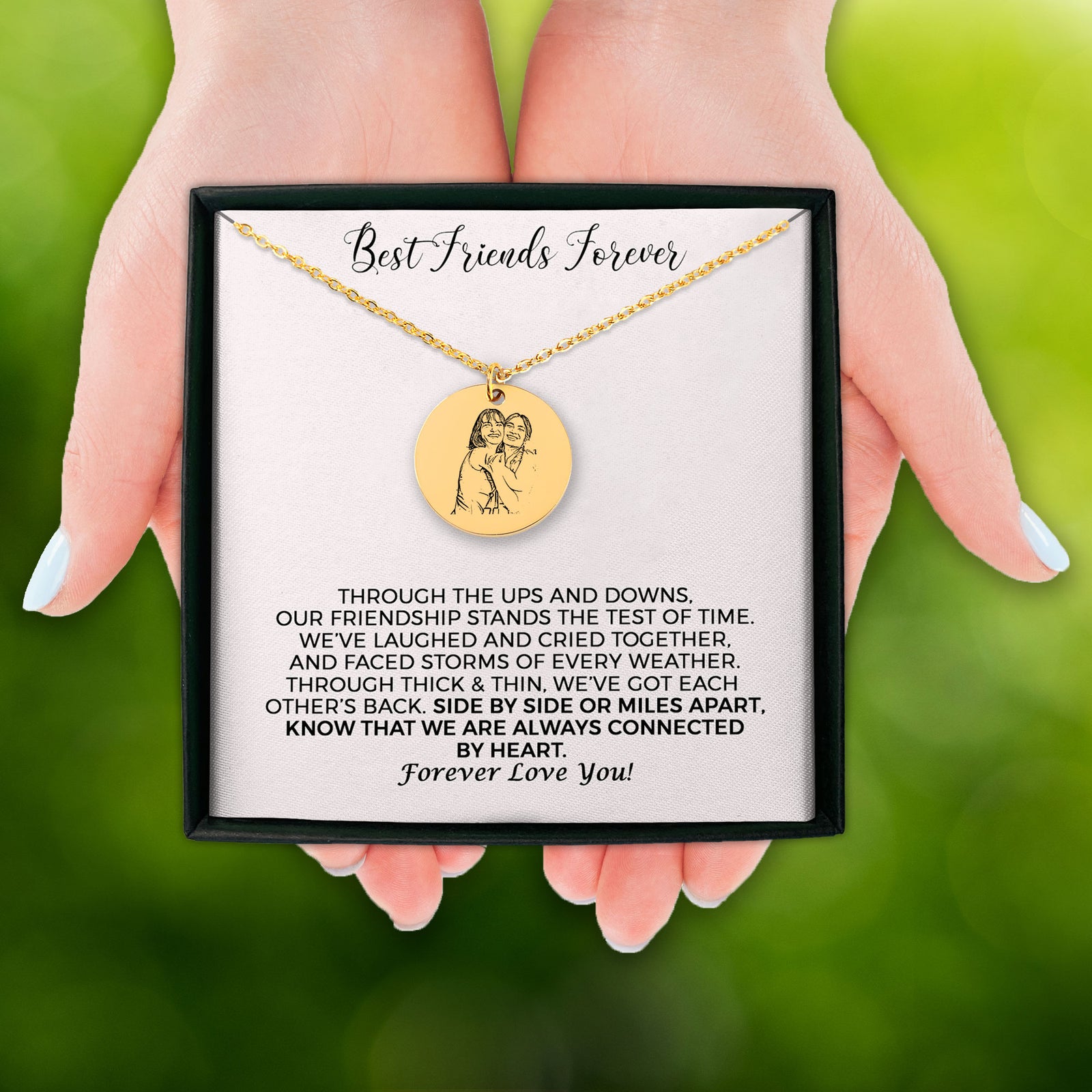 Custom Best Friends Forever Portrait Necklace, Personalized Portrait BFF Necklace, Soul Sister Necklace, Unbiological Sister Necklace, Portrait Necklace