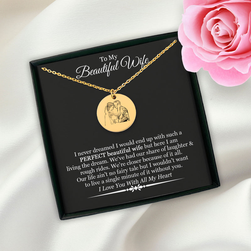 Personalized Couple Portrait Anniversary Necklace, Custom Wedding Portrait Necklace, Happy Anniversary, Wedding Gift
