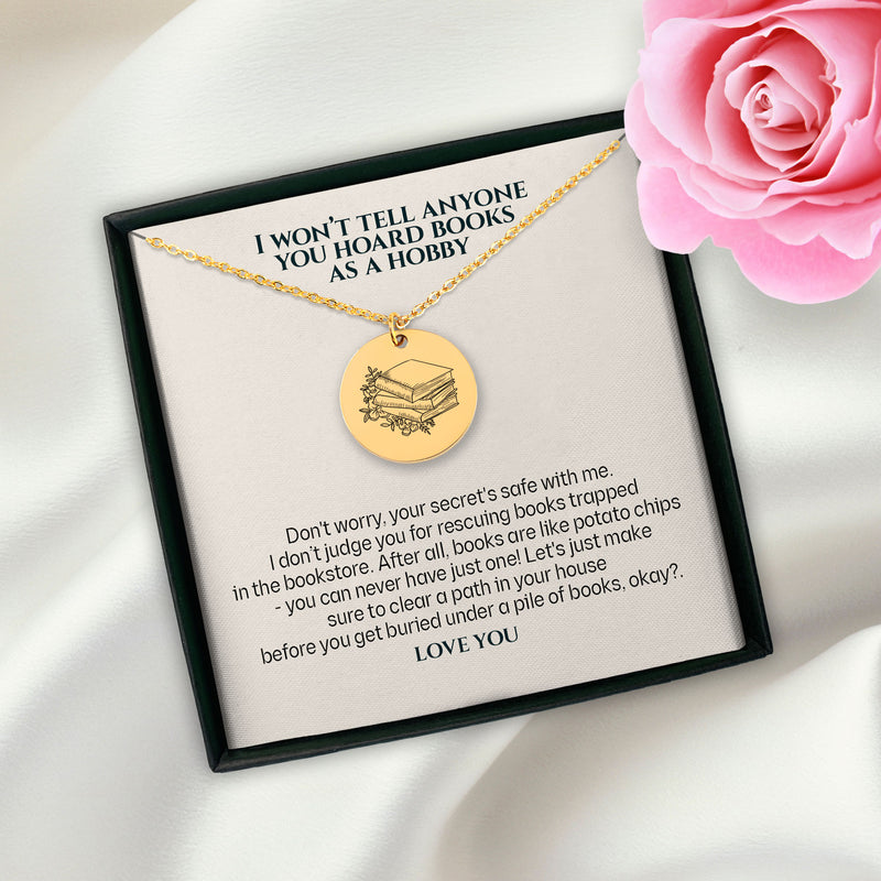 Book Lover Necklace, Gift for Bookworm, Book Nerd Necklace, Book Necklace, Writer Gift, Teacher Necklace, Author Gift, Librarian Necklace, Book Jewelry
