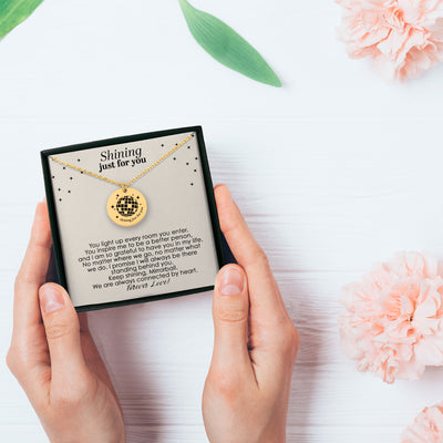 Personalized Shining Just For You Mirrorbal Necklace, Folklore Inspirational Necklace, BFF, Sister, Niece necklace