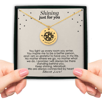 Personalized Shining Just For You Mirrorbal Necklace, Folklore Inspirational Necklace, BFF, Sister, Niece necklace
