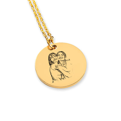 Personalized Sister Portrait Necklace, Custom Portrait Sister Necklace, Sister Necklace