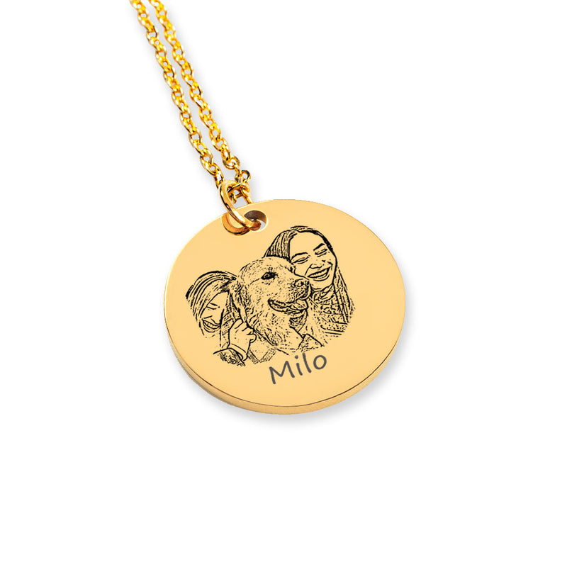Custom Pet Portrait Necklace, Custom Dog Mom Portrait, Custom Cat Mom Portrait, Personalized Fur Mom Gift