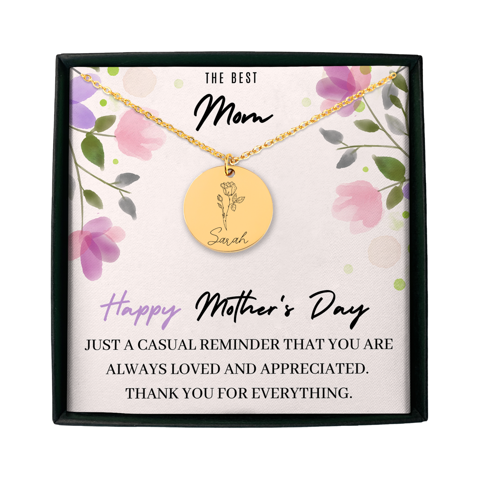 Birthflower Name Necklace