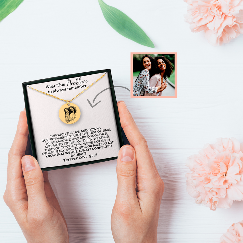 Personalized Best Friend Portrait Necklace, Custom Portrait Best Friends Necklace, Sister Necklace, BFF Necklace, Portrait Necklace
