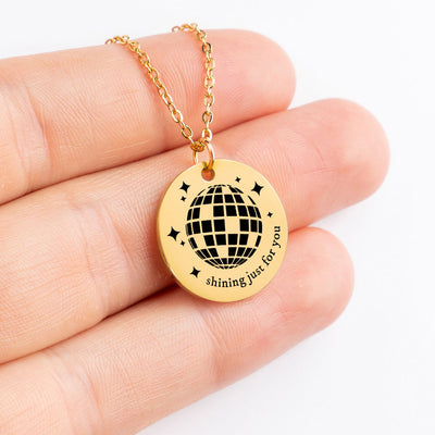 Personalized Shining Just For You Mirrorbal Necklace, Folklore Inspirational Necklace, BFF, Sister, Niece necklace