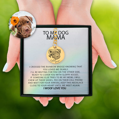 Pet Portrait To My Dog Mama Personalized Memorial Pet Portrait Keychain | Rainbow Bridge Dog Keychain | Loss of Dog Memorial Gift | Dog Loss Gift | Pet KeychainKeychain