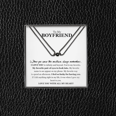 To My Boyfriend Magnetic Promise Couple Necklace Set 2pcs | You Are My Favorite Magnetic Promise Necklace | Promise Couple Necklace | Romantic Necklace Gift for Boyfriend