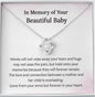 In Memory Of Your Beautiful Baby Forever In Your Heart Love Knot Necklace | Loss of Baby Gift |  Pregnancy Loss Gift | Sorry For Your Loss Gift