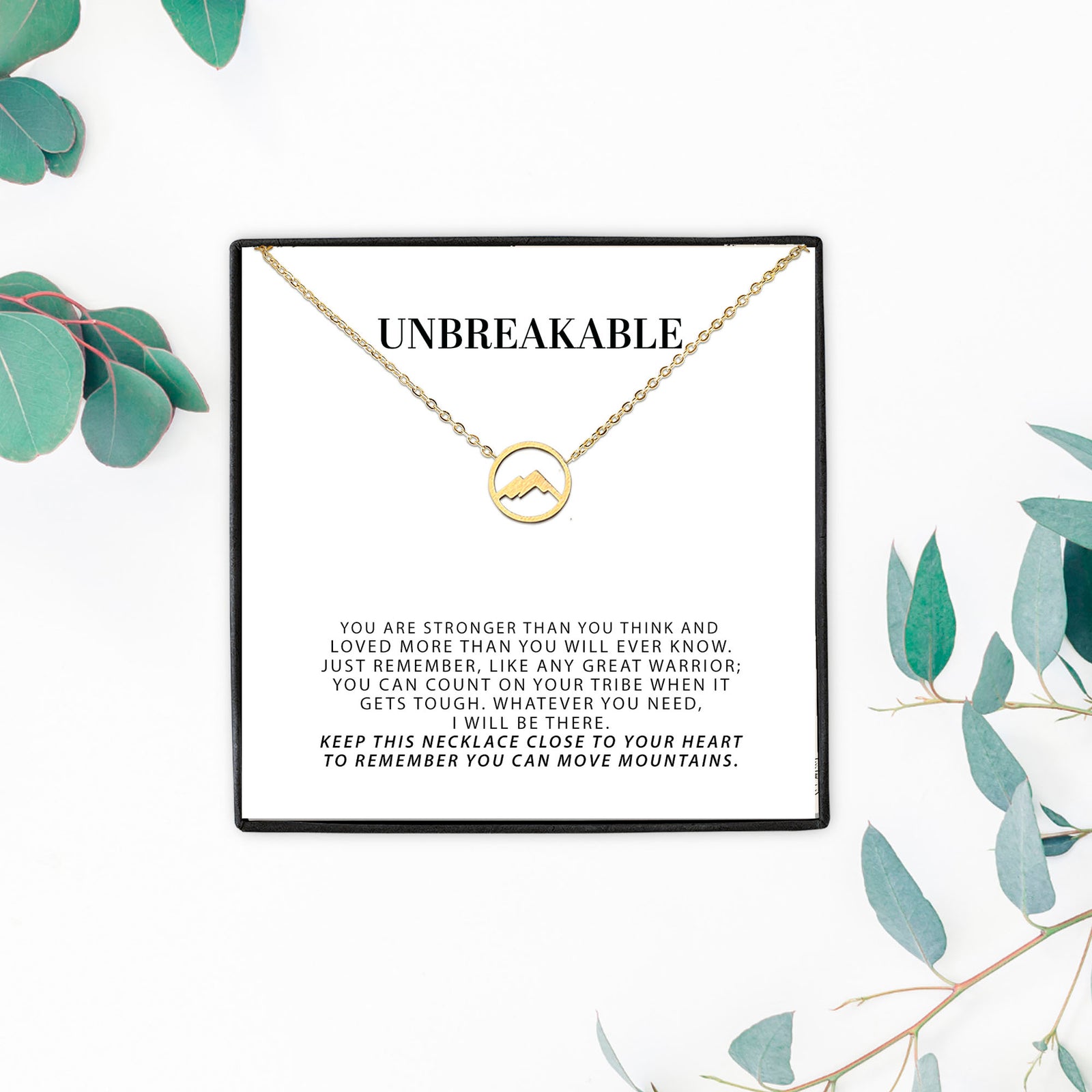 Unbreakable Strength Move Mountains Necklace | Motivation Move Mountains Strong Woman | Get Well Soon Care Package