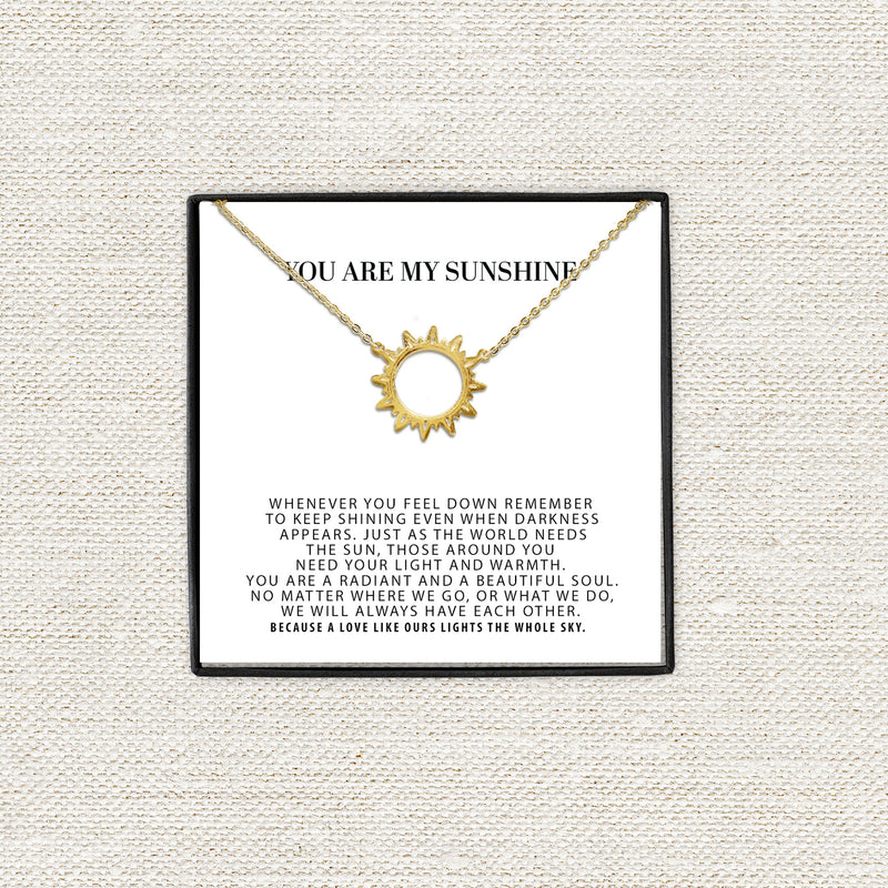 You Are My Sunshine Sun Necklace, Sun Jewelry for Women, Birthday Gift For Daughter, Niece, Granddaughter, Gifts for Best Friend Sun Pendant