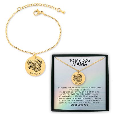 To My Dog Mama Personalized Memorial Pet Portrait Bracelet | Rainbow Bridge Dog Bracelet | Loss of Dog Memorial Gift | Dog Loss Gift | Pet Bracelet