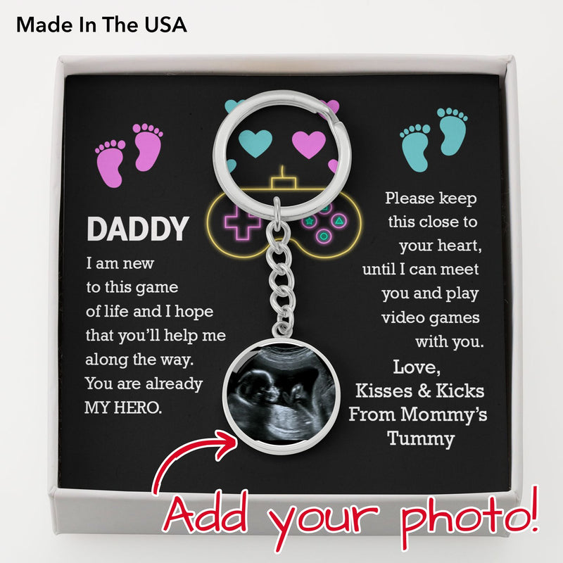 Daddy You Are Already My Hero Sonogram Keepsake Keychain Gift From Baby Bump |  First Father's Day |  Daddy To be Gift