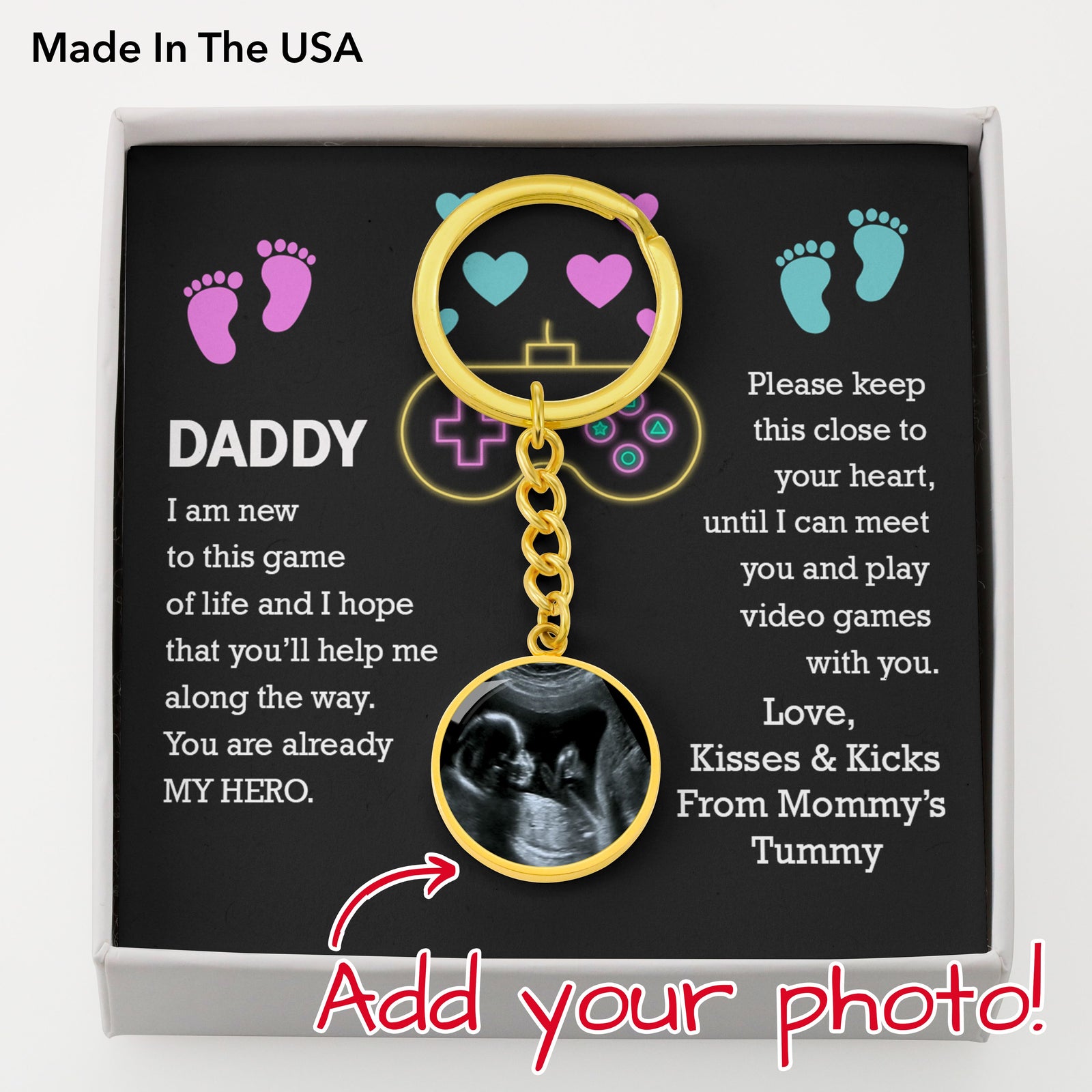 Daddy You Are Already My Hero Sonogram Keepsake Keychain Gift From Baby Bump |  First Father's Day |  Daddy To be Gift