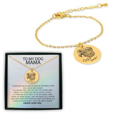 To My Dog Mama Personalized Memorial Pet Portrait Bracelet | Rainbow Bridge Dog Bracelet | Loss of Dog Memorial Gift | Dog Loss Gift | Pet Bracelet