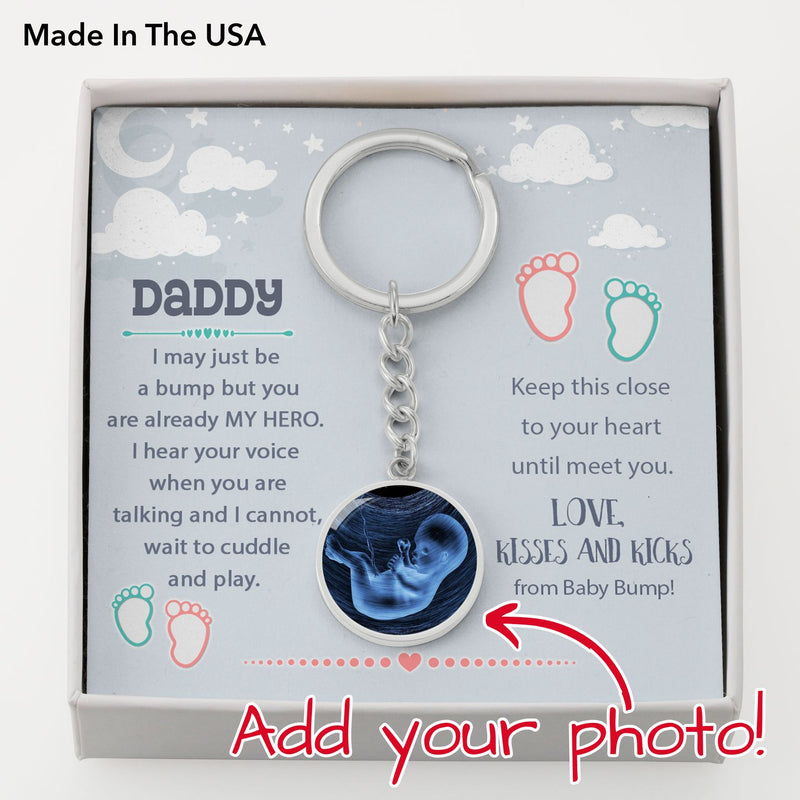 Daddy I Hear Your Voice When You Are Talking Sonogram Keepsake Keychain Gift From Baby Bump |  First Father's Day |  Daddy To be Gift