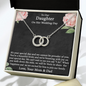 To Our Daughter On Her Wedding Day Perfect Pair Necklace | Gift To Bride from Mother & Dad | Bride Jewelry Gift from Parents
