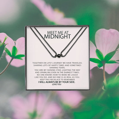 Meet Me At Midnight Discoball Magnetic Necklace Set, Magnetic Necklace Gift for Best Friend, Matching Lover Necklace, 2 pcs Couple Necklace