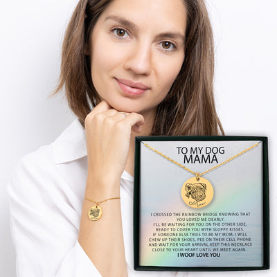 To My Dog Mama Personalized Memorial Pet Portrait Bracelet | Rainbow Bridge Dog Bracelet | Loss of Dog Memorial Gift | Dog Loss Gift | Pet Bracelet
