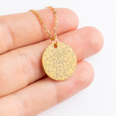 Holding You In My Heart Personalized Memorial Star Map Necklace | Jewelry Bereavement Gift | Loss Of A Loved One Memorial Gift