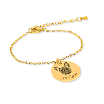 To My Dog Mama Personalized Memorial Pet Portrait Bracelet | Rainbow Bridge Dog Bracelet | Loss of Dog Memorial Gift | Dog Loss Gift | Pet Bracelet