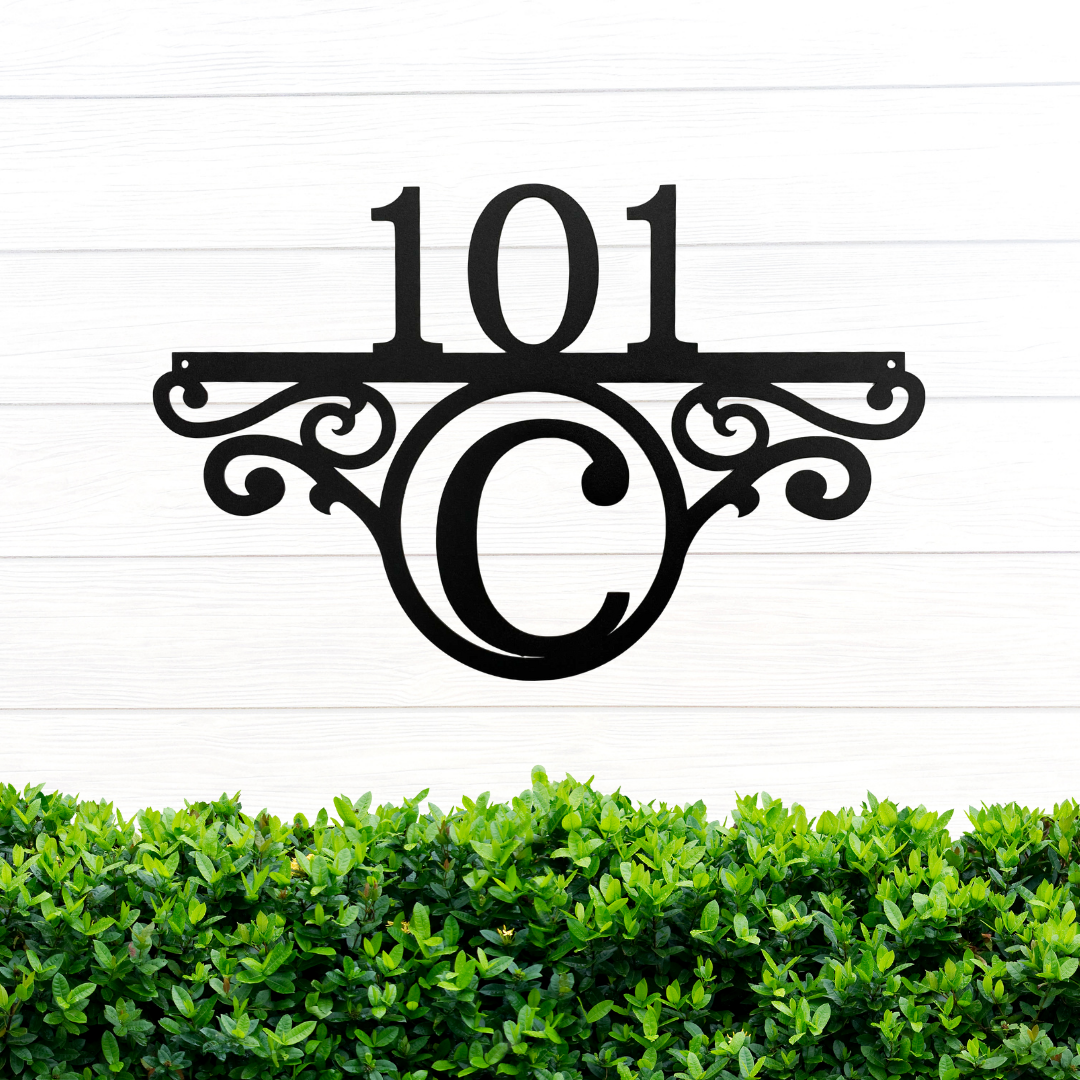 Personalized Initial Address Monogram Metal Wall Sign | Housewarming Gift| New Home Owner Gift Idea