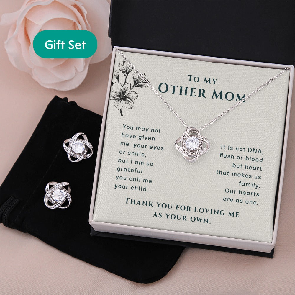To My Other Mom Necklace & Earrings Gift Set | Step Mom Necklace, Bonus Mom Gift | Birthday, Mother's Day Gift for Second Mom
