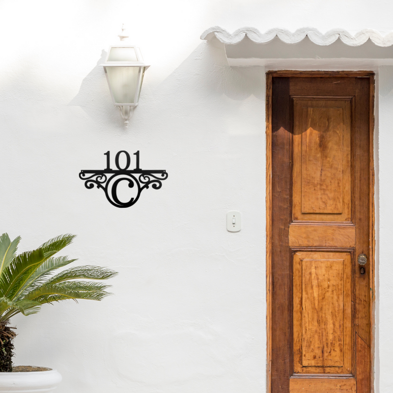 Personalized Initial Address Monogram Metal Wall Sign | Housewarming Gift| New Home Owner Gift Idea