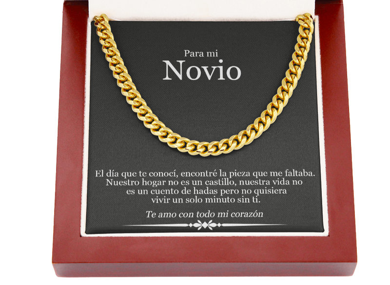 Para Mi Novio Te Amo Con Todo Mi Corazon Cuban Link Chain Necklace | Regalo Para Novio | Regalo de Navidad