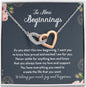 To New Beginnings Wishing You Much Joy and Happiness Interlocking Hearts Necklace | Farewell Gift for Coworker |  New Job Gift |  Fresh Start Gift for Coworker