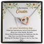 To My Amazing Cousin On Your Wedding Day | Interlocking Hearts Necklace | Bridal Shower Gift for Cousin|