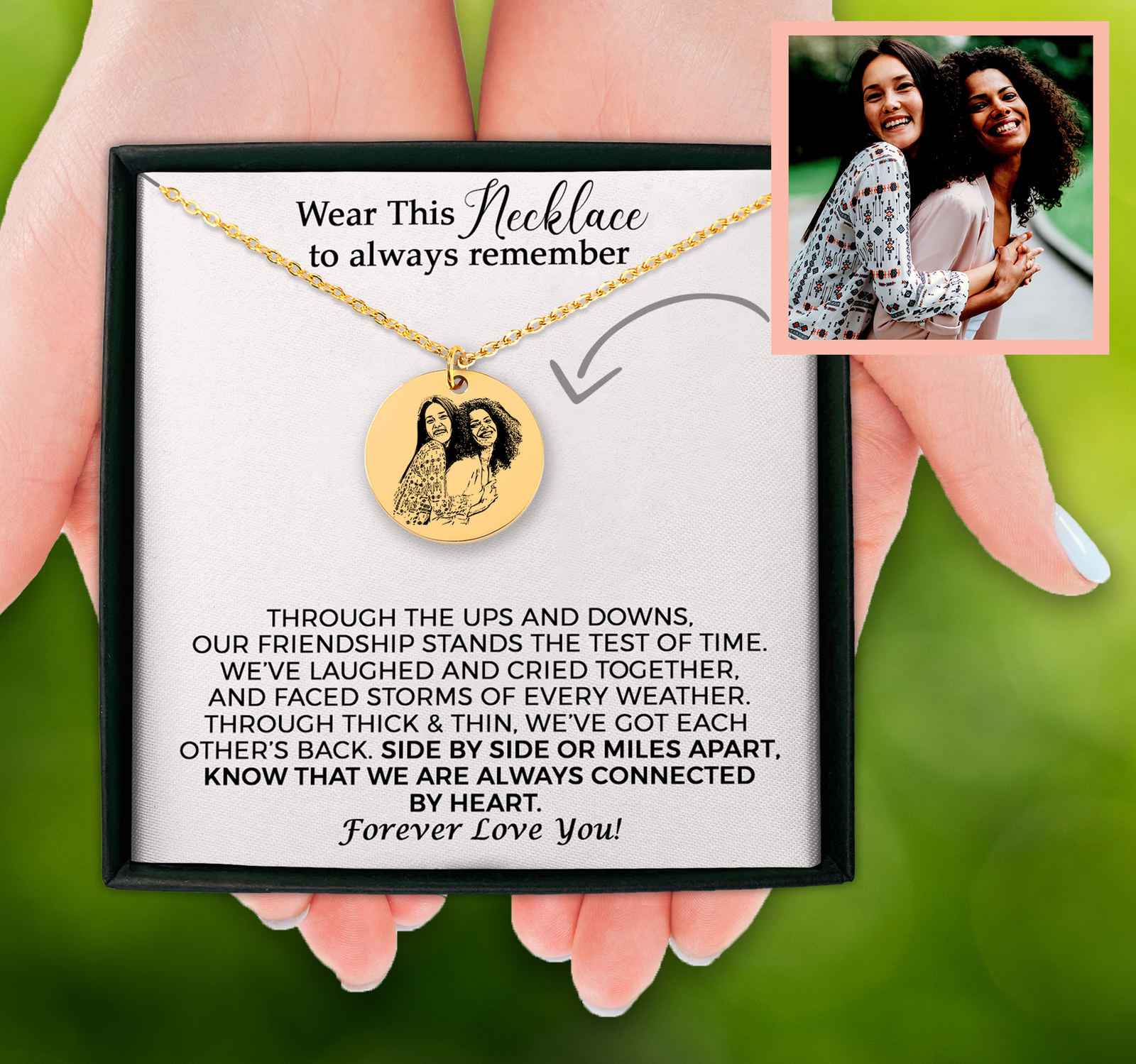 Personalized Best Friend Portrait Necklace, Custom Portrait Best Friends Necklace, Sister Necklace, BFF Necklace, Portrait Necklace