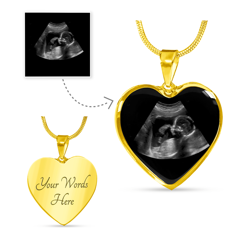 NEW BABY SONOGRAM NECKLACE W. ENGRAVING