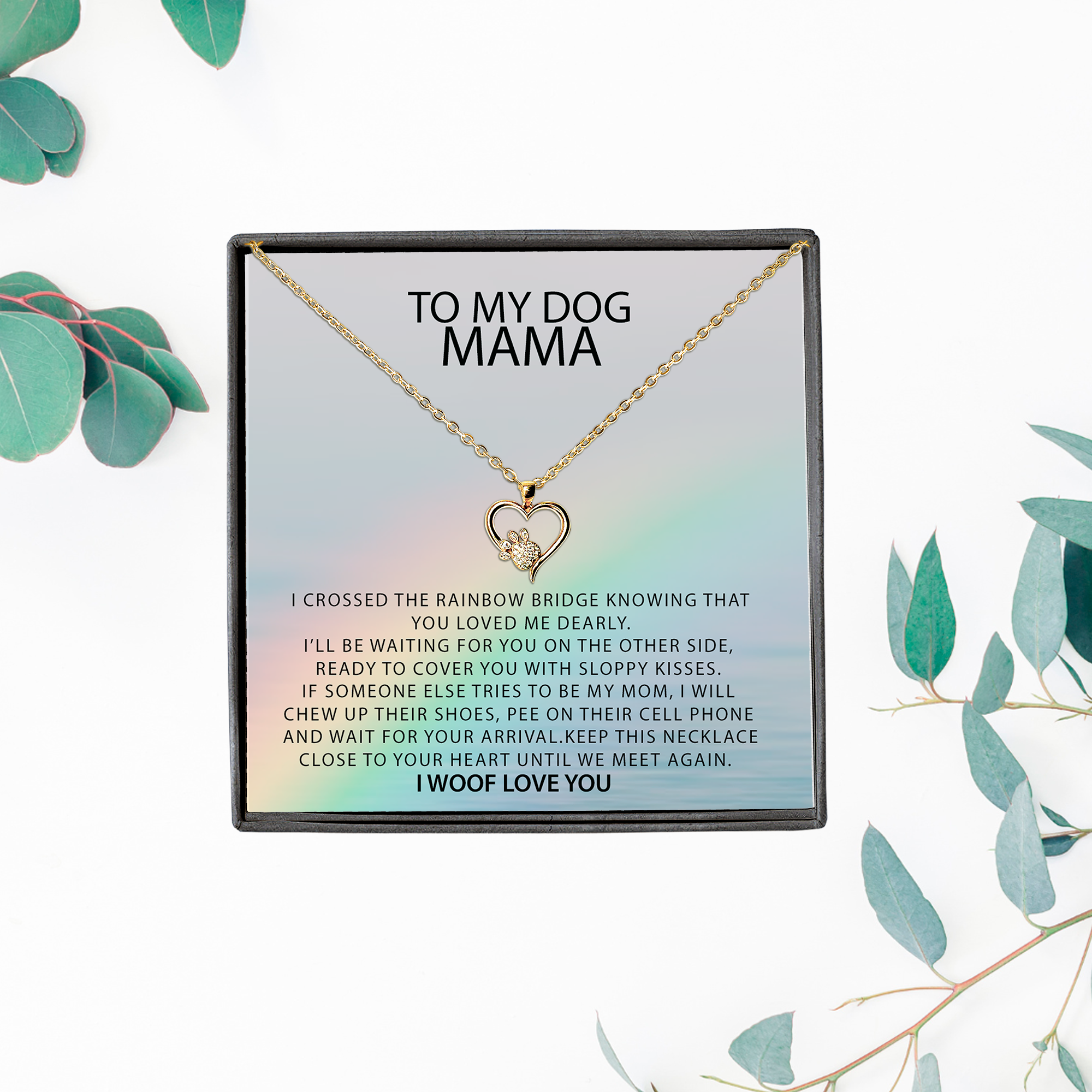 Custom Giant Rainbow Bridge Dog Memorial Necklace, Dog Sympathy Gift, Loss of Pet,  Dog Mom Necklace for Death of Dog