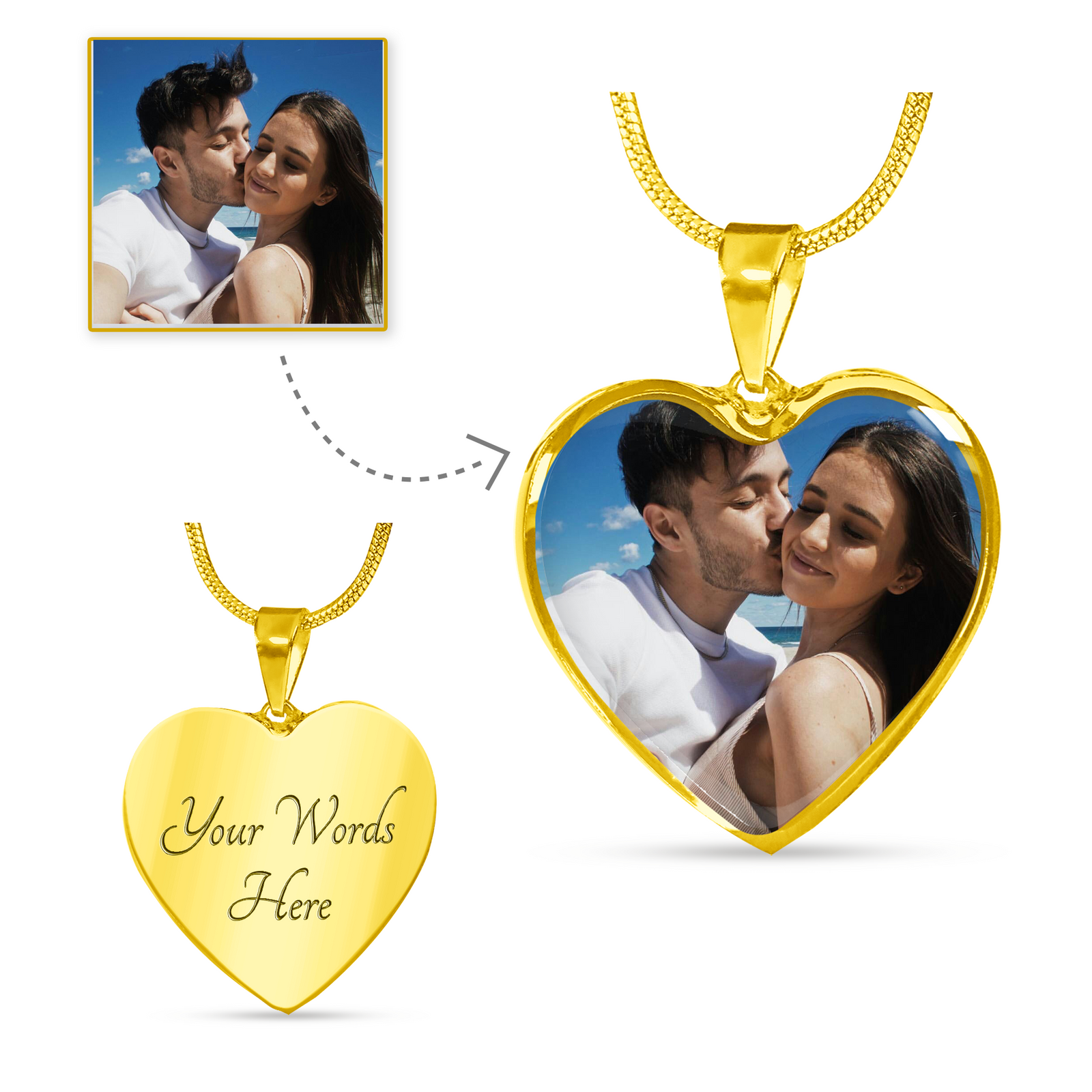 To My Wife / To My Girlfriend Luxury Personalized Heart Pendant