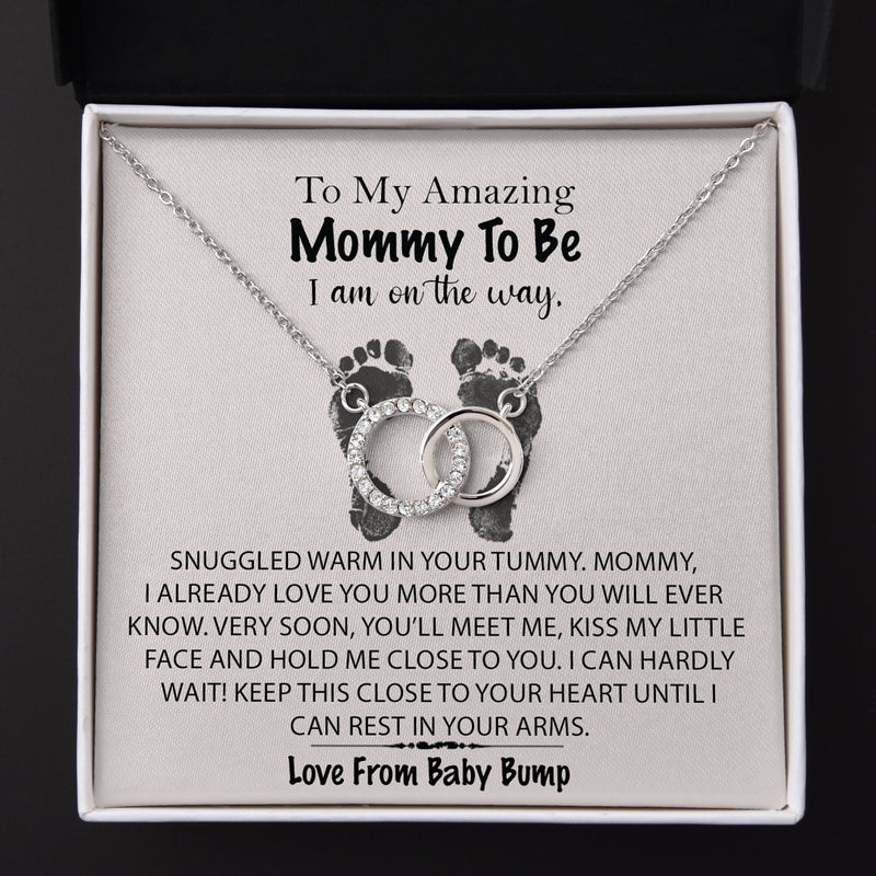 To My Amazing Mama To Be I Am On The Way Pair Necklace Gift | Message From Baby Bump | Gift for First Time Mom | Gift for Mom to Be Necklace
