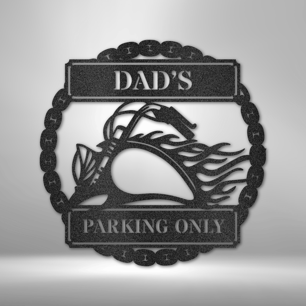 Personalized Hog Parking Metal Wall Plaque| Harley Davidson Biker Parking Sign| Housewarming Gift Idea| Birthday Gift Idea for Dad