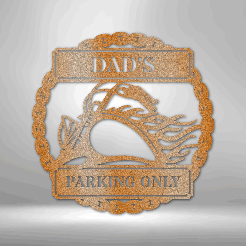 Personalized Hog Parking Metal Wall Plaque| Harley Davidson Biker Parking Sign| Housewarming Gift Idea| Birthday Gift Idea for Dad