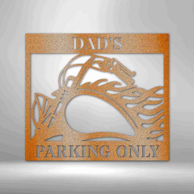 Personalized Square Hog Parking Metal Wall Sign| Harley Davidson Biker Parking Sign| Housewarming Gift Idea| Birthday Gift Idea for Dad