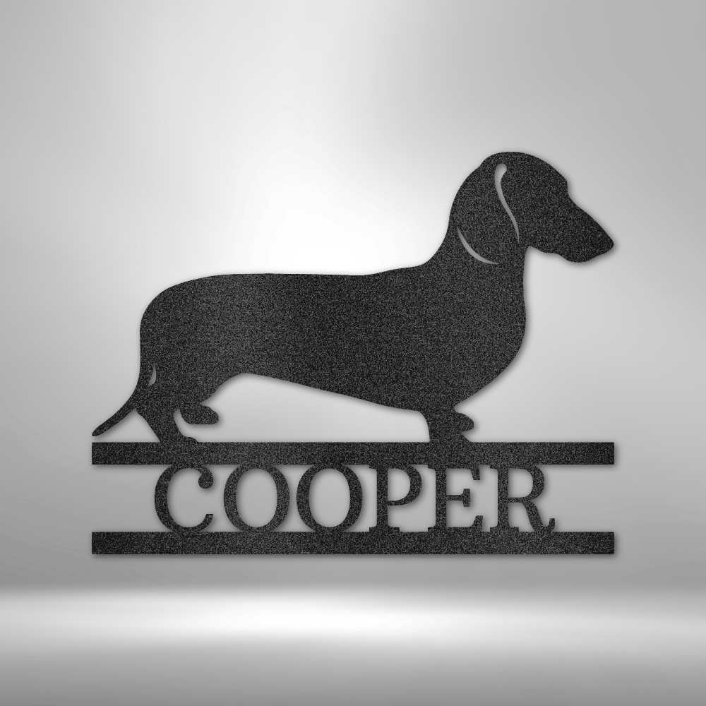 Personalized Dachshund Monogram Metal Wall Art | Custom Kennel Plaque| Weiner Dog Name Wall Art| Custom Dog's Name Sign