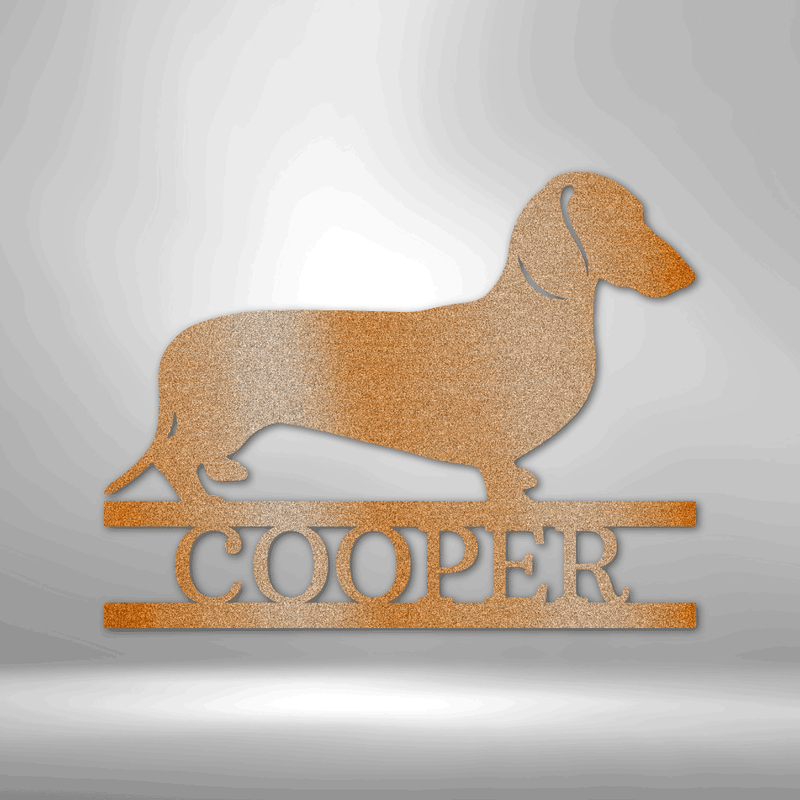 Personalized Dachshund Monogram Metal Wall Art | Custom Kennel Plaque| Weiner Dog Name Wall Art| Custom Dog's Name Sign