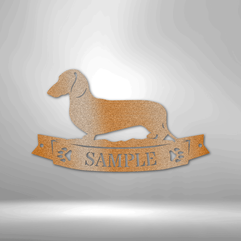 Personalized Dachshund Banner Monogram Metal Wall Sign | Kennel Wall Art| Personalized Dog Wall Art